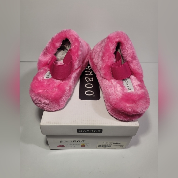 Women's Fur Comfy Fashion Slingback Sandal Slides Hot Pink Size 7 - Picture 4 of 7